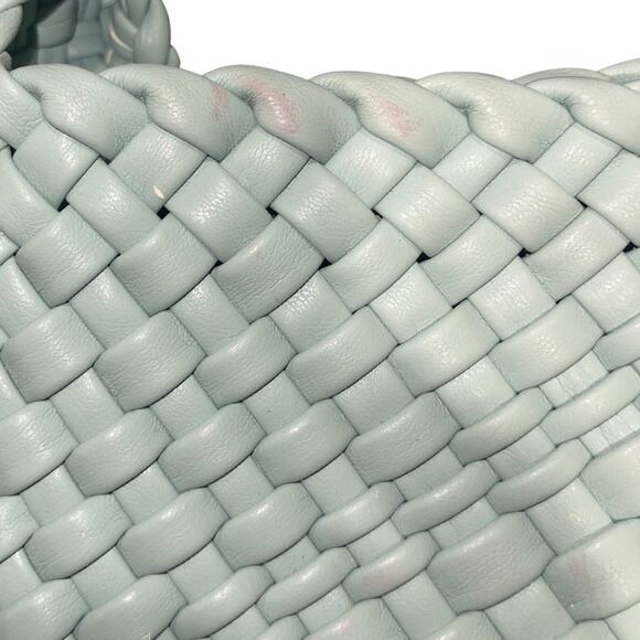 Rachel Zoe Aqua Woven Blue Hobo Shoulder Bag with matching pouch vegan leather - Picture 8 of 9